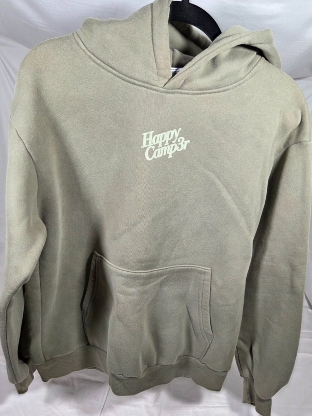 Happy Camp3r Mental Wellness Hoodie Sage Green Size Small